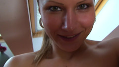 All Those Girlfriends: Blonde beauty Holly rides her new sex toy