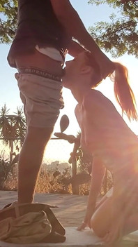 Inger Bunny Caught Having Sunset Sex and Giving BJ on Patio