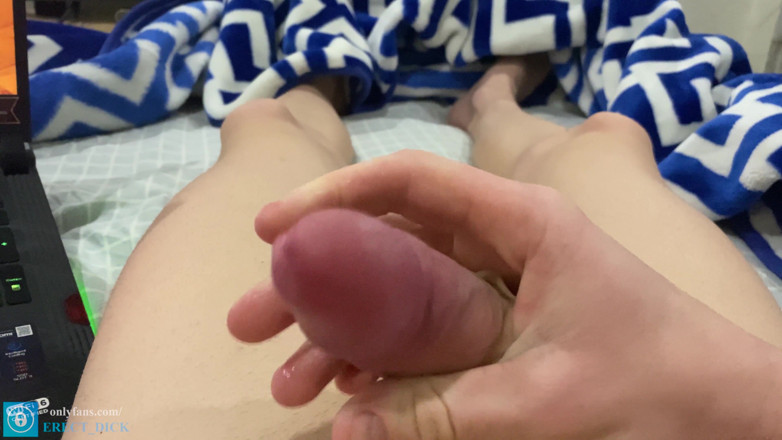 Erect Dick Bi: Дрочить великий член і кінчає трохи супер крупним планом! POV!