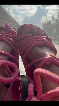 This new lilac pedicure is great with my pink sandals, don't you think?