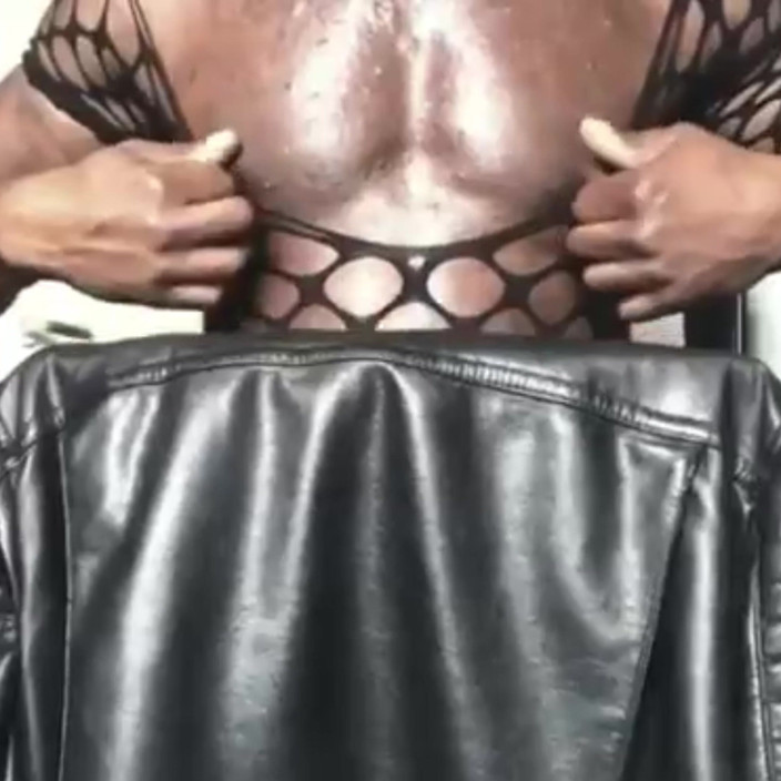 Black butt muscle: Fishnet Bodysuit Black Muscle Rides White Dildo