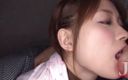 Asian happy ending: Mooie Japanse slet in het gezicht gespoten na hard neuken
