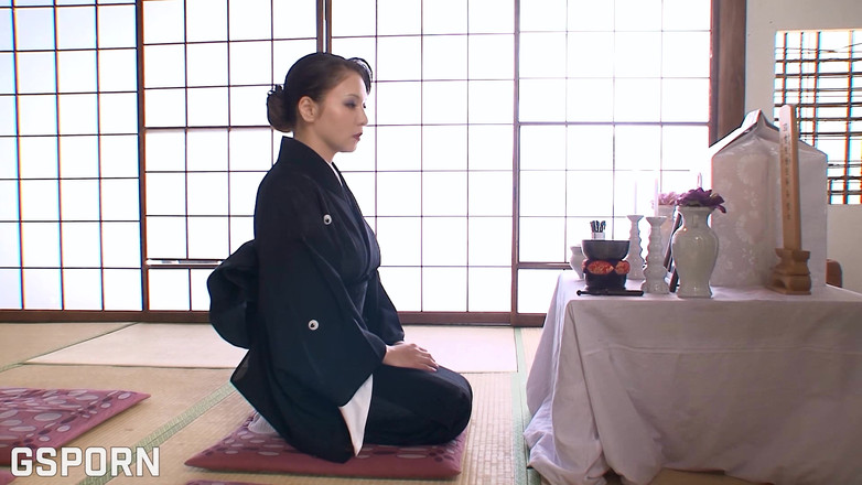 Go Sushi: JAV Threesome Fucking a Big Tits Japanese MILF in Mourning