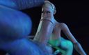 3D Hentai Animation: 3D фута-минет, анимация со шмелем с большим хуем
