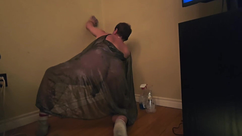 NiceBum2: Transparante schone try-on afstand. De muur schoonmaken