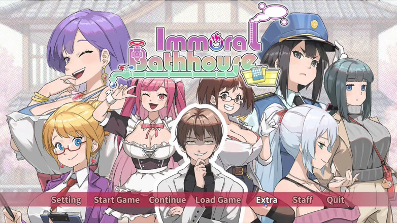 NSFWOtaku: Hentai oyunu - ahlaksız hamam - yaramaz büyük memeli evli kadın seks