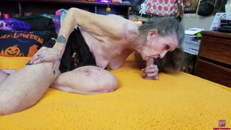 Sexy Sandra N Sir Christopher: Sub Granny Cum Slut BJ Granny Fantasy Solo