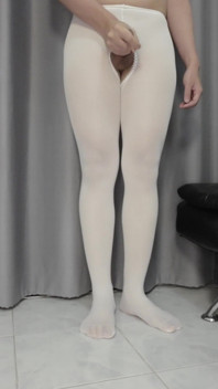 Sissykanisa's Lingerie Collection Ep17: White Open Crotch Pantyhose