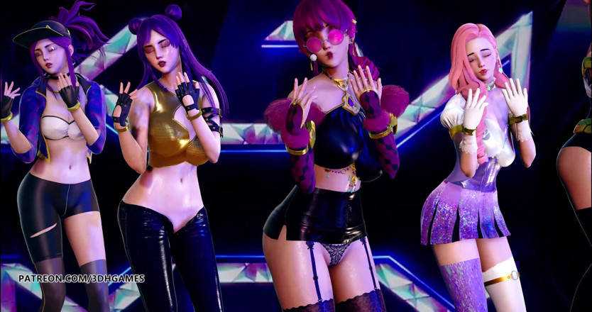 3D-Hentai Games: BlackPink - Gioca con il fuoco lo spogliarello sexy KDA Ahri...