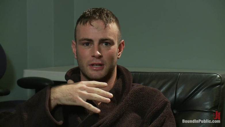 Bound in public: Ex-military Gets Fucked in the Crowded Locker Room