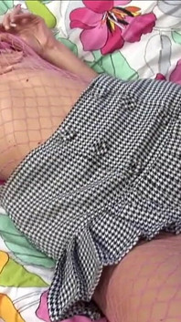 Juliana in Pink Fishnet Pantyhose Fingering Her Tight Teen Pussy
