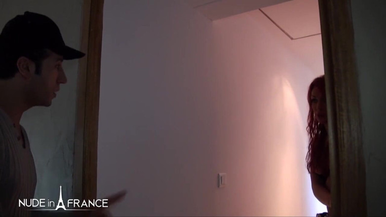 Nude in France: Sexy and naughty redhead babe Julia gets analized in the...