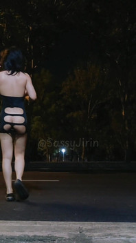 Sissytask Accomplished: Cross the Street with Dildo and Cage