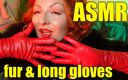 Arya Grander: Bontfetisj en lange leren handschoenen pin-up milf