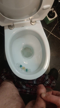 Uncut Cock Morning Pissing in Toilet