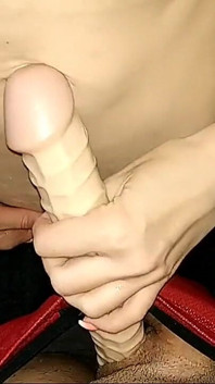 Long Big Dildo Surprised Sexy Amateur Wife with Tight Pussy