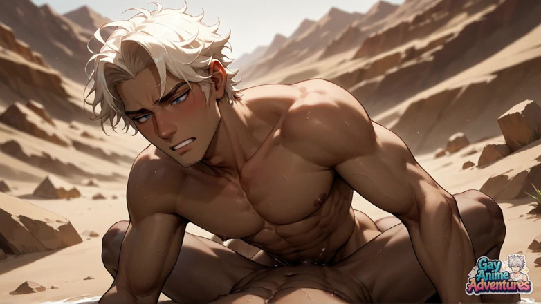 Gay Anime Adventures: Розв'яжіть лихоманку Сахари цим неслухняним гей-сексом Сойрі в пустелі! Отримайте гарну підготовку для збудженої, супер-сексуальної