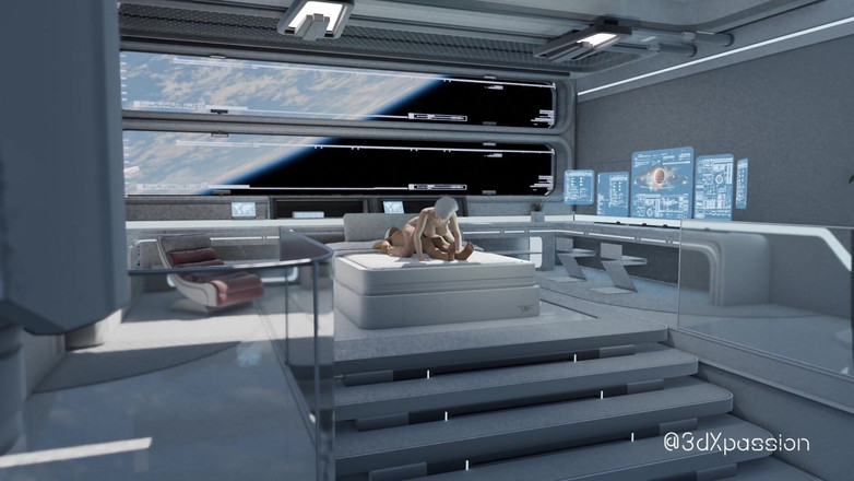 3dxpassion: O Entroso 3 orbita meta. Animação 3D fode em uma estação espacial...