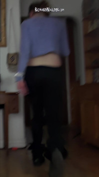 Cute Brunette Sucks Her Neighbor's Fat Old Cock
