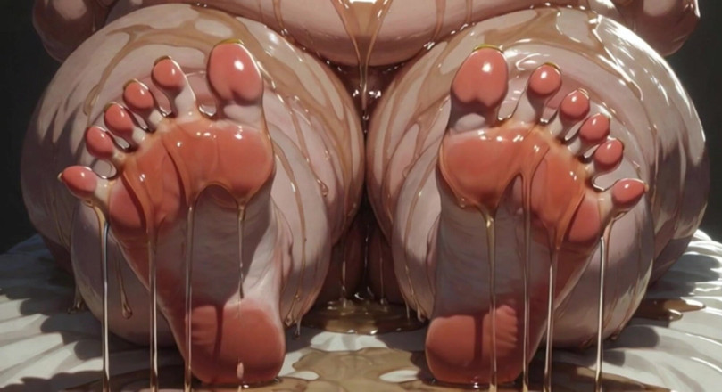YOUR BEST FANTASY: Obese SSBBW Massaging Her Huge Oiled Feet - Close up Big...