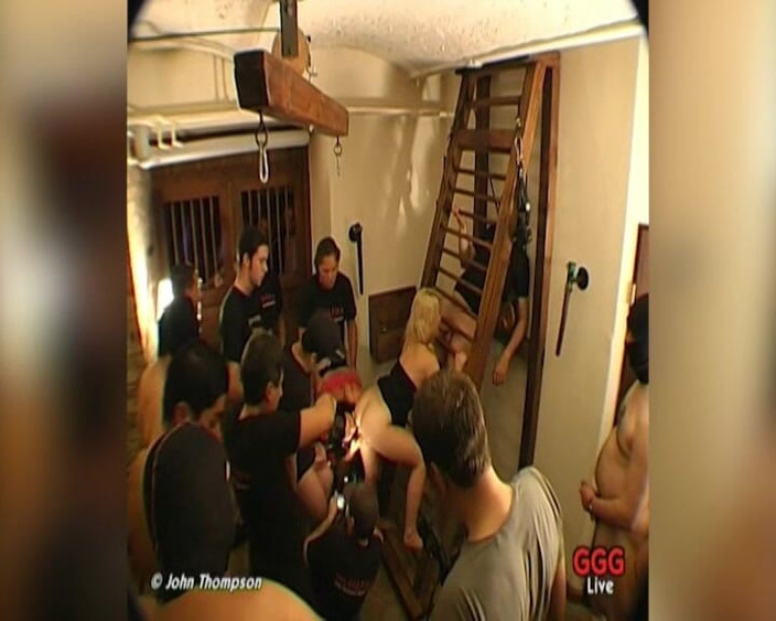 GGG John Thompson OLD STYLE: Ggg - Live Gangbang: Blonde &amp; Brunette Suck off the Crowd