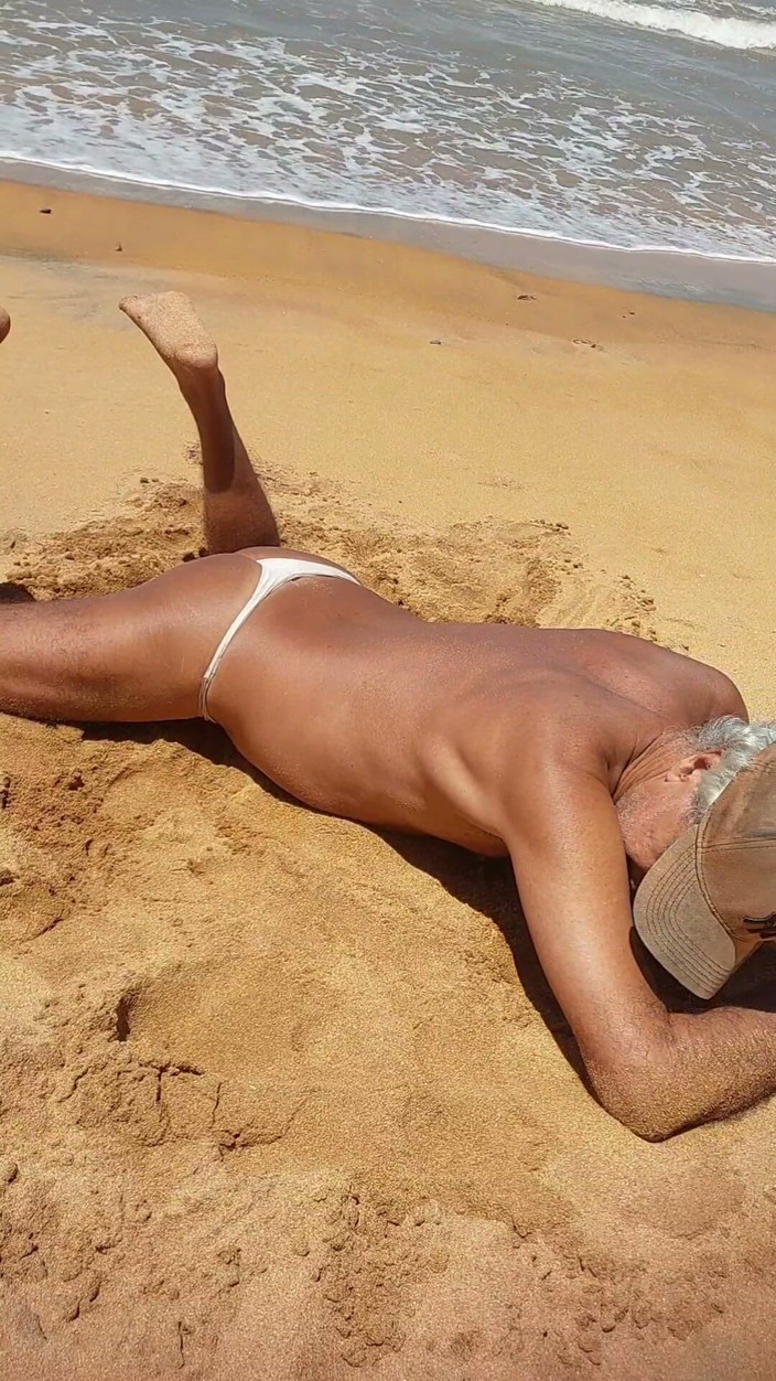 Ladysilvas: Ladysilva on the Beach in Panties Tanning Her Hot Ass
