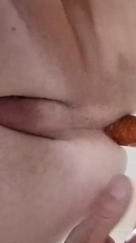 Anal masturbation with the sausage