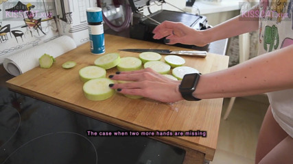 KissCat: Stepsister cooking dinner while stepbrother fuck her in doggy-style and...