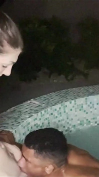 Petite Trans Hottie Ava Holt Fucked Deep & Hard in Hot Tub