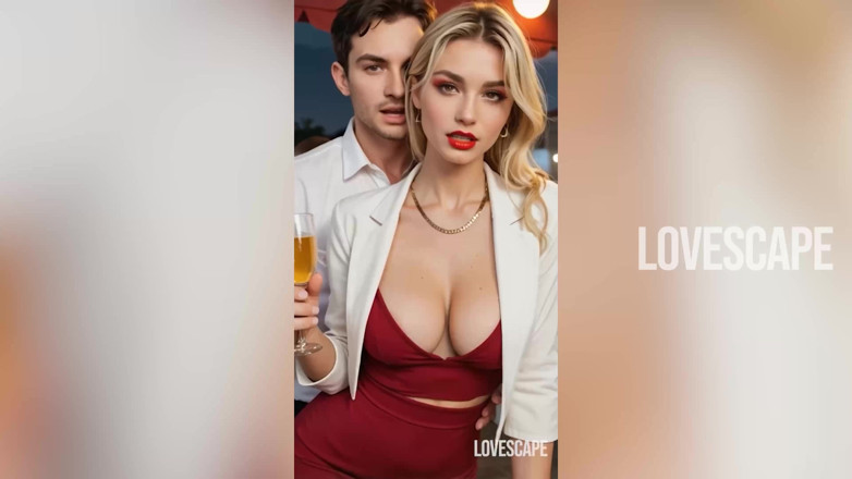 Lovescape: 목줄을 묶고 굴욕을 즐기는 금발의 순진한 데이트