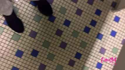 Euroslut: College slut pissing at college