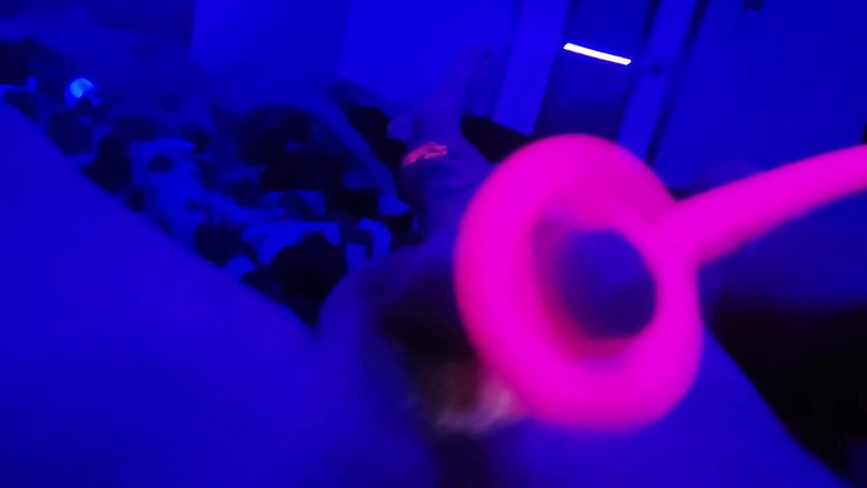 Yallternative Couple: Blacklight Goth Girl with Neon Hair Edges Big Dick with...