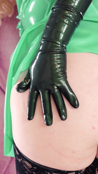 ASMR: noile mele mănuși lungi din latex verde închis latex - tachinare cu cauciuc sexy - Arya Grander
