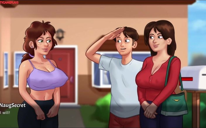 Naughty gameplays: Перегляд фільму зі своєю сексуальною зрілою господинею майже закінчується сексом - літня сага 08
