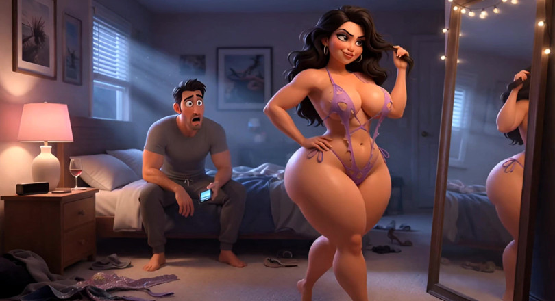 Stories&Anime: 흑인 낯선 사람과 함께 집에 가는 통통한 자지 애무 와이프