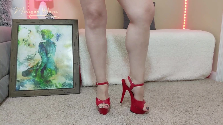 Morrigan Havoc: Red stripper platform heels