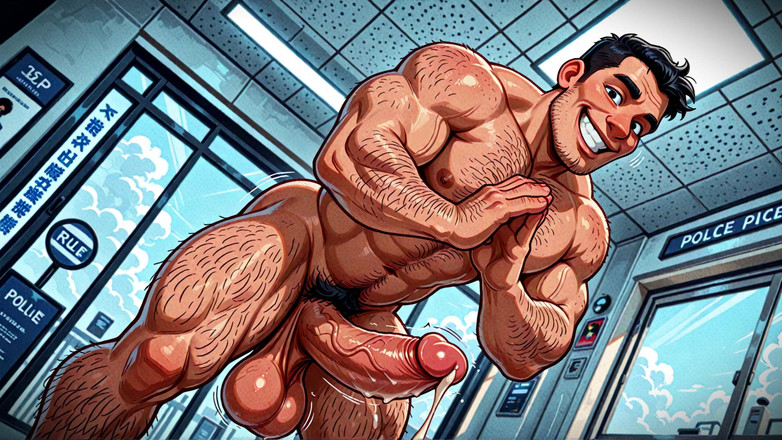 Erotic Man: Versaute polizisten zeigen erigige schwänze