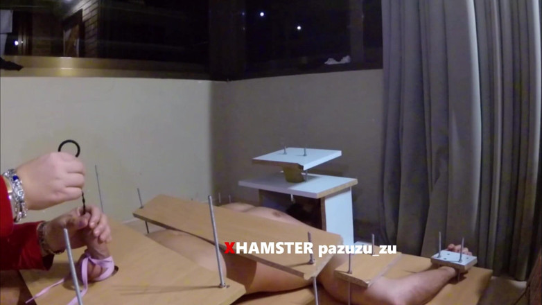 Pazuzu_zu: Amateur CFNM femdom cbt handjob with tied cock. Ruined orgasm