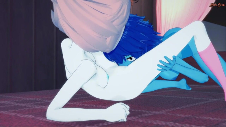 Hentai Smash: Crystal Gems Pearl e Lapis fazem sexo lésbico em uma...