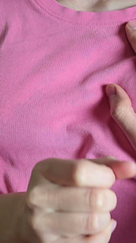 He Chose to Cum on Her Clothes Instead of Her Naked Tits!