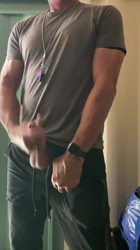 Jockdad87 Shoots a Load of Cum All Over the Equipment Closet