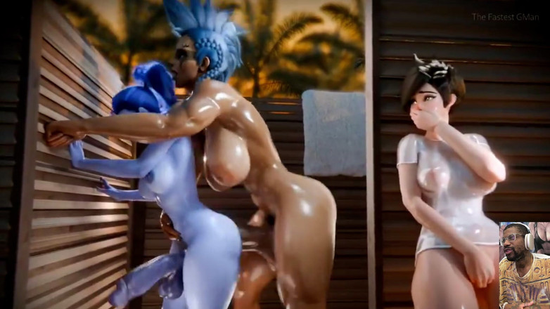 L6RD7BLU3 FUTA: Futa cock junker queen ngentot futa widowmaker sebagai pelacak masturbasi,...
