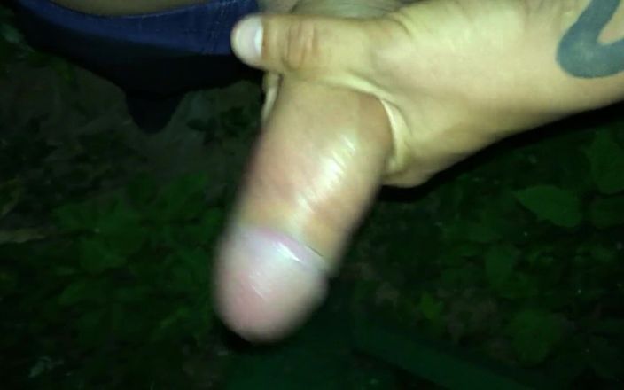 Idmir Sugary: Loudly Night Cumshot on Light Pole. Fast Jerking