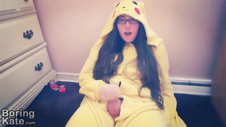 Boring Kate: Fapping in my Pikachu Kigurumi