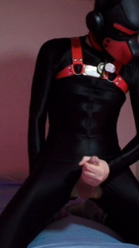 Needy Pet Jerks His Cock on His Knees