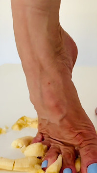 Banana Crush and Absolute Worship of My Feet, the Mixture of Sweaty Feet and the Taste of Fruit