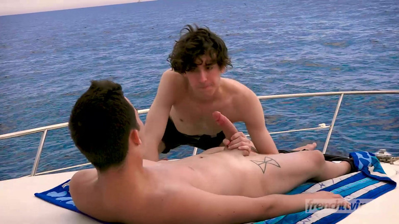 French twinks: The captain and his skipper fuck a young client on...