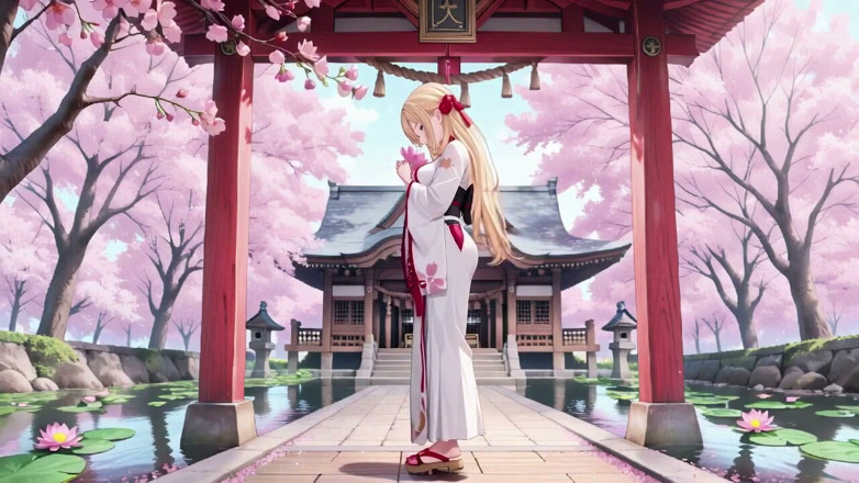 Tay Swift X: Blonde Miko in the Shrine! Taboo Whispers Under Cherry Blossoms,...