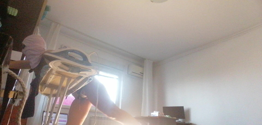 Mirsur: Amateur Wife Does Housework Naked. Brunette with Hairy Pussy, Big...