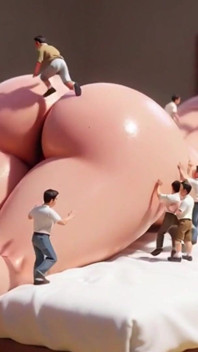 Giantess บอดี้สํารวจโดยชายตัวเล็ก - เร้าอารมณ์หีเปียก